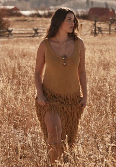 Sweater Fringe Maxi Dress