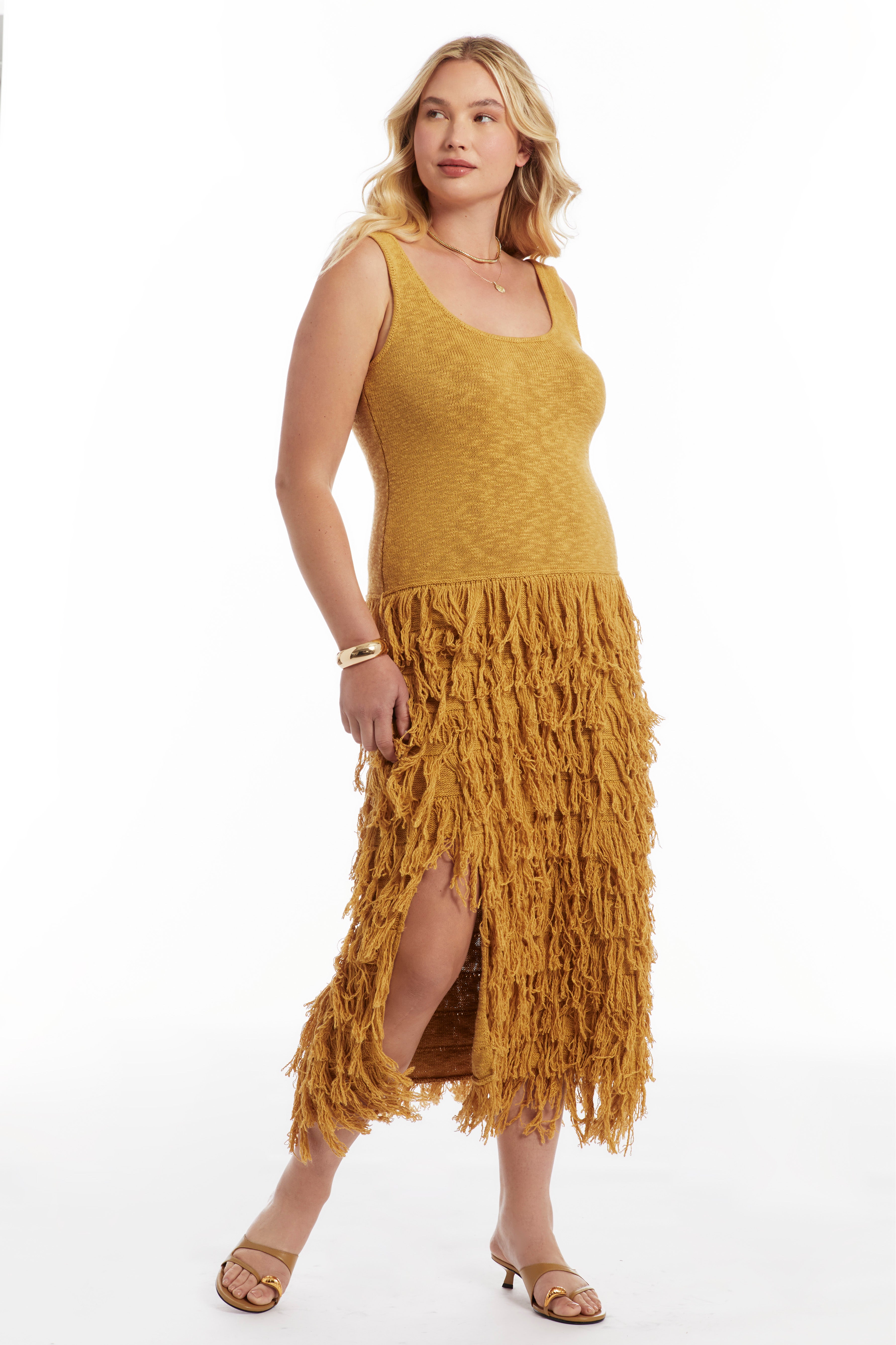 Sweater Fringe Maxi Dress image number 0