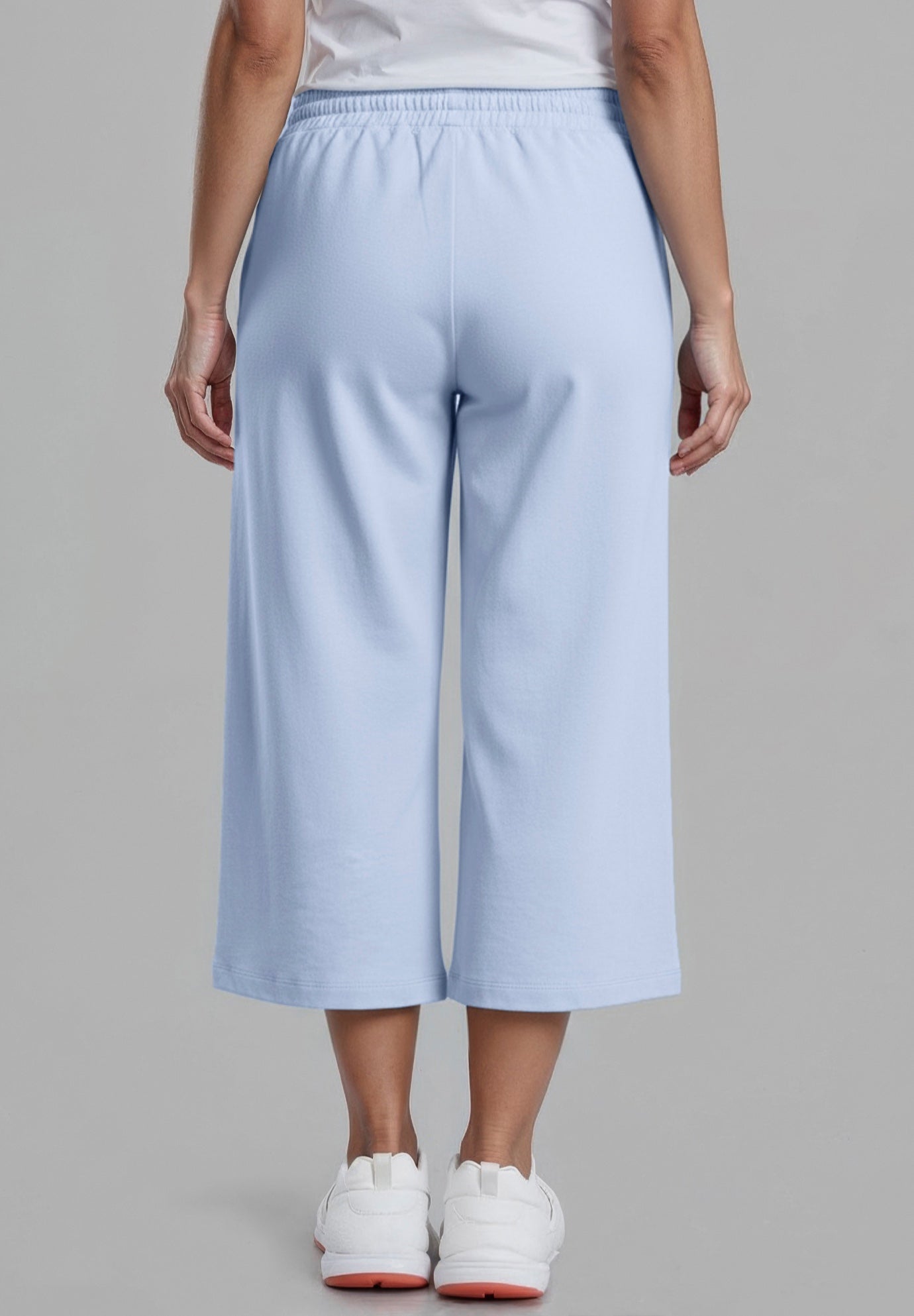 Wide Leg Cropped French Terry Sweatpants image number 1