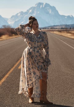 Ruffle Detail Maxi Shirt Dress