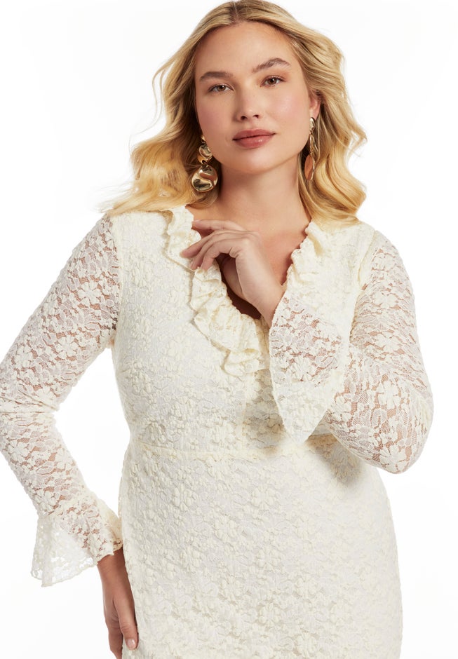 Ruffled Lace Maxi Dress image number 3