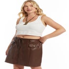 Faux Leather Mini Skirt image number null