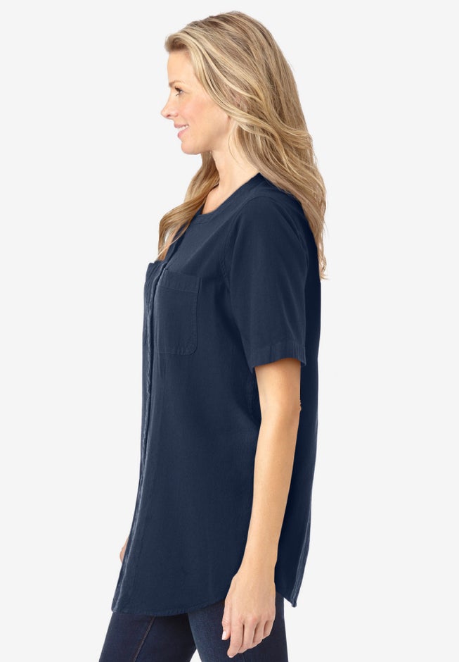 Short-Sleeve Crinkle Shirt image number 2