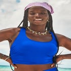 Cropped Racerback Tankini Top image number null