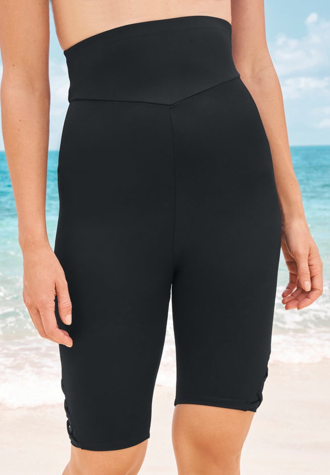 Lattice-Detailed High-Waist Bike Short image number 0