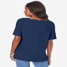 Ultimate Scalloped Scoop Neck Tee image number null