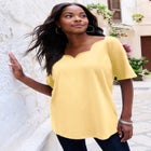 Ultimate Scalloped Scoop Neck Tee image number null