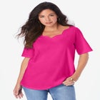 Ultimate Scalloped Scoop Neck Tee image number null