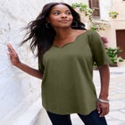 Plus Size Ultimate Scalloped Neck Tee image number null