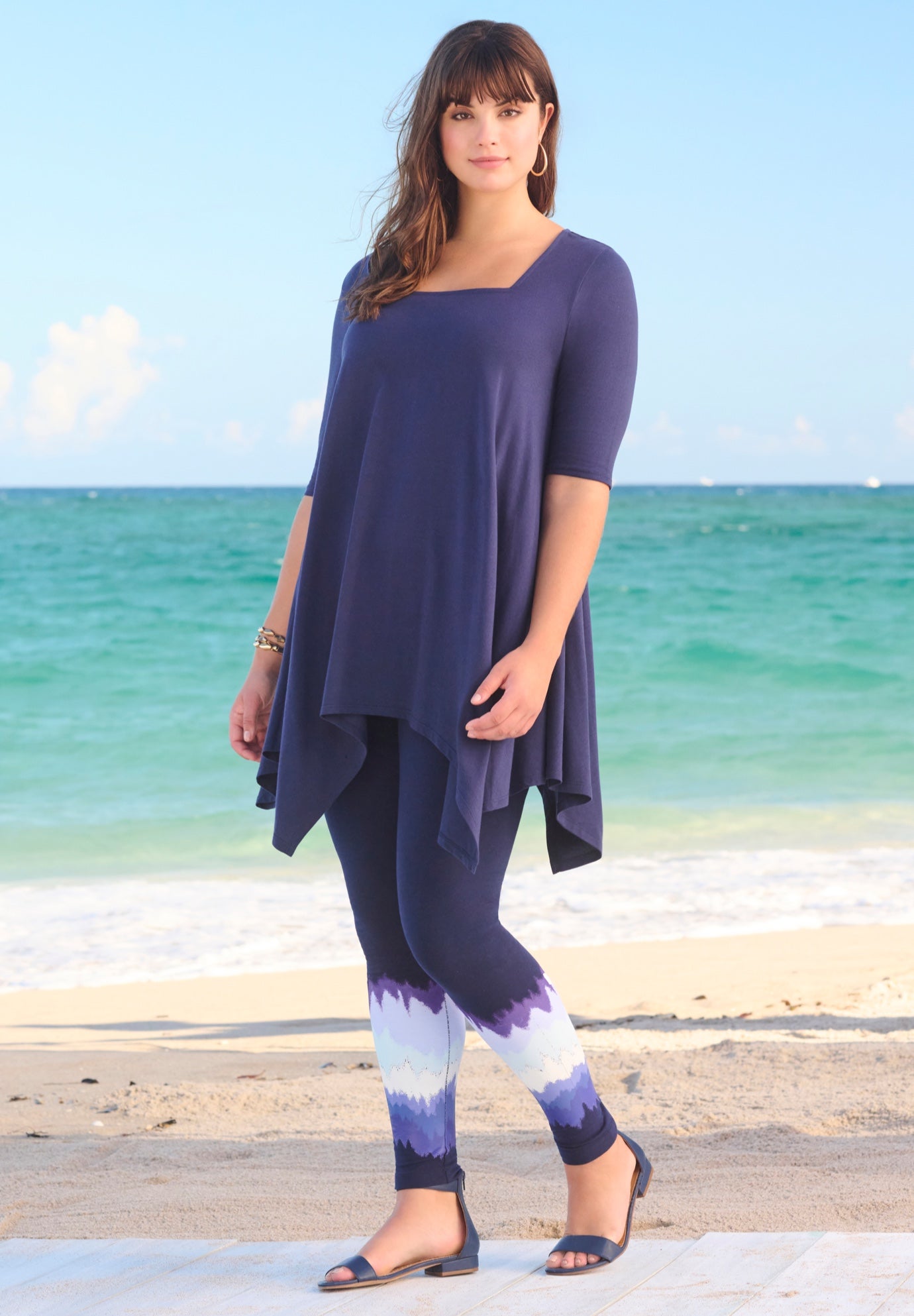 Ultimate Square Neck Handkerchief Hem Tunic image number 3