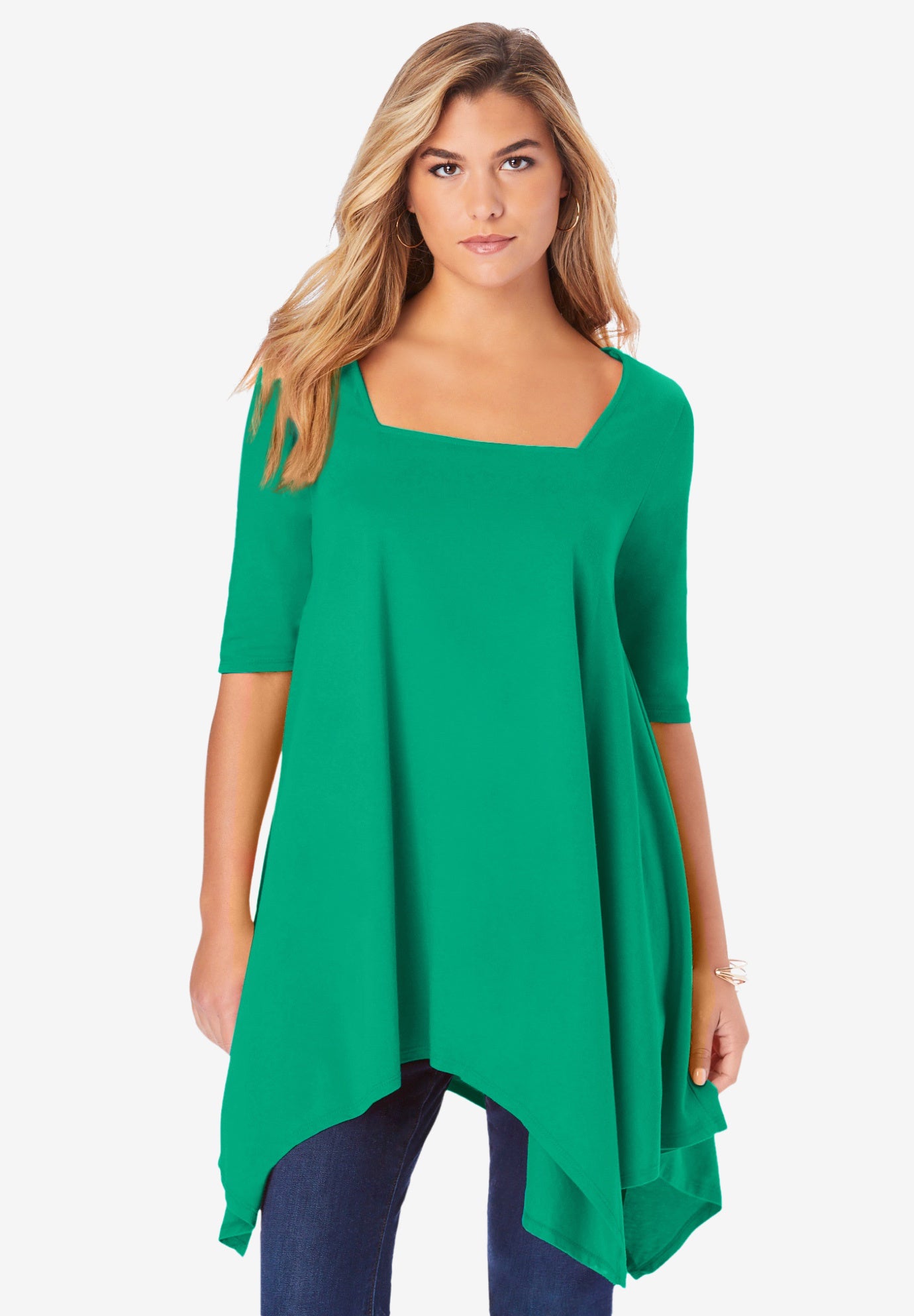 Ultimate Square Neck Handkerchief Hem Tunic image number 0