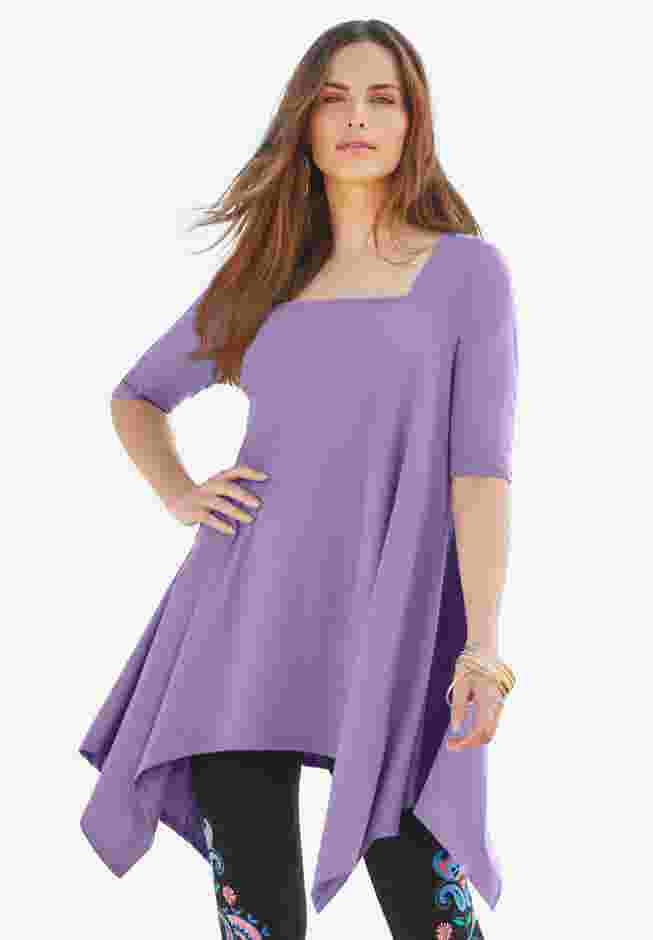 Ultimate Square Neck Handkerchief Hem Tunic image number 0