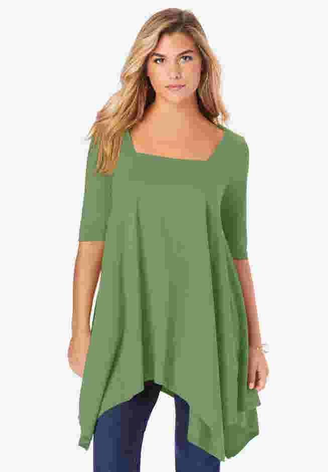 Ultimate Square Neck Handkerchief Hem Tunic image number 0