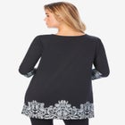 Ultra Drape V Neck Lace Print Tee image number null