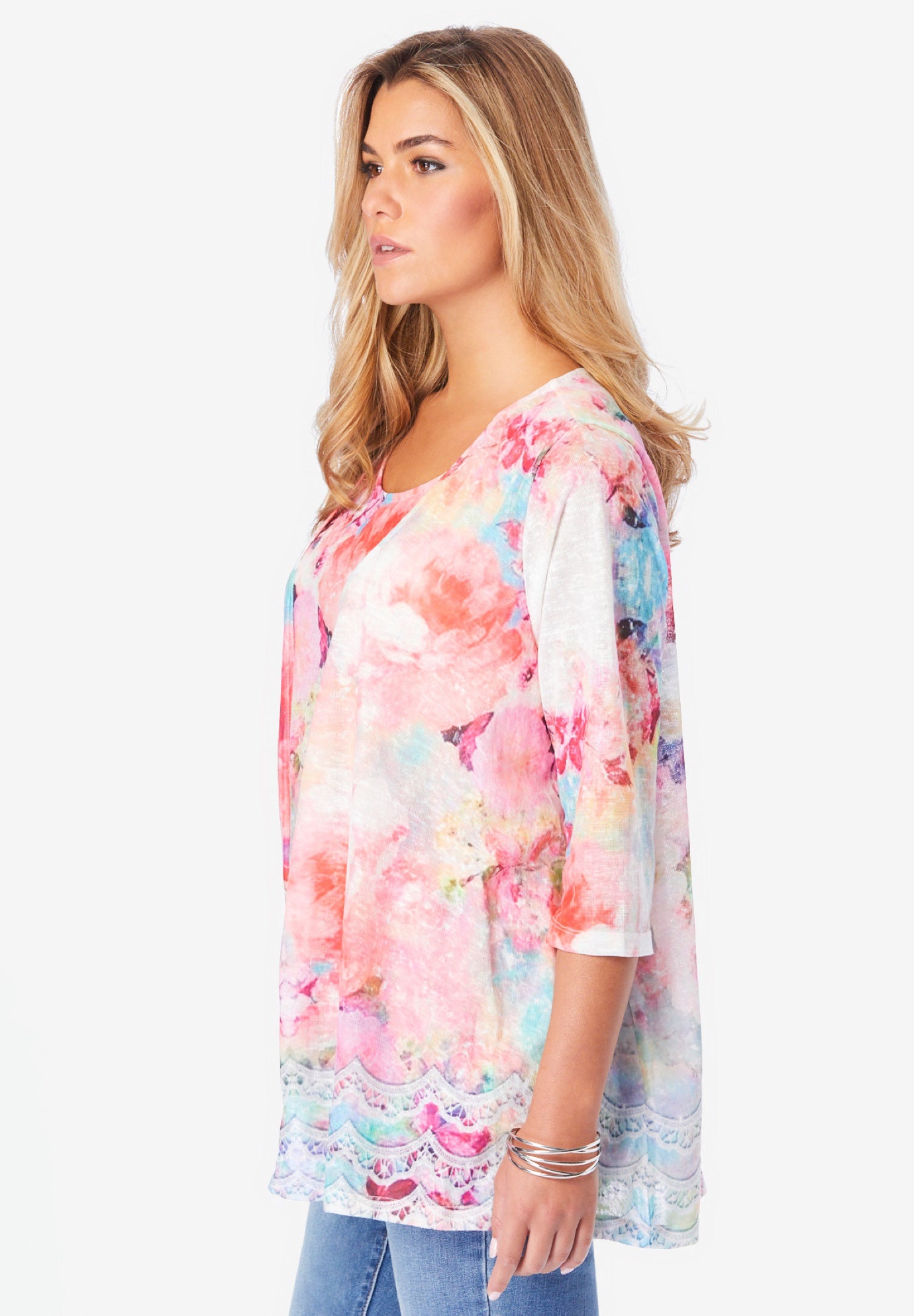 Printed 2 Piece Tank and Cardigan Set image number 2