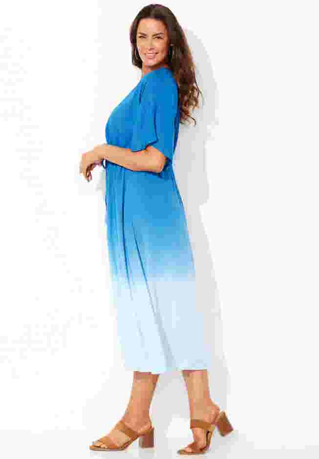 Dip Dye Surplice Kimono Cover Up Dress image number 2