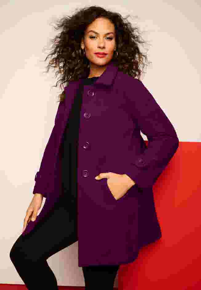 Plus Size Button Up Fleece Jacket image number 0