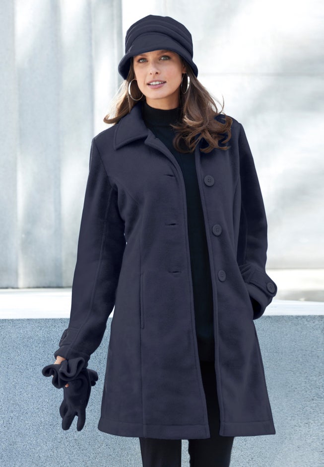 Plus Size Button Up Fleece Jacket image number 1