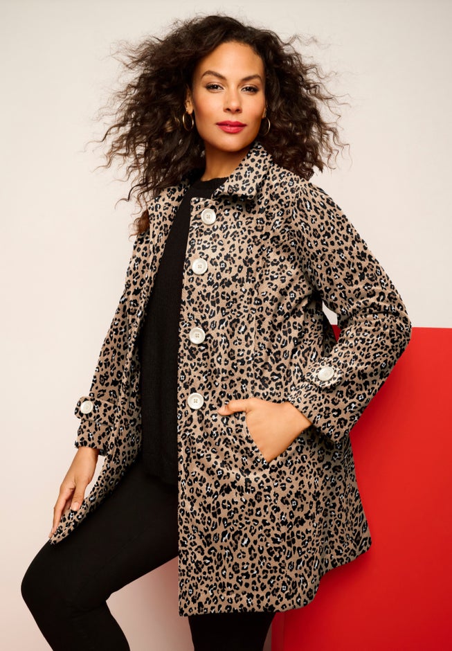 Plus Size Button Up Fleece Jacket image number 2