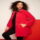 Plus Size Button Up Fleece Jacket image number null