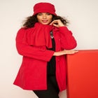Plus Size Button Up Fleece Jacket image number null