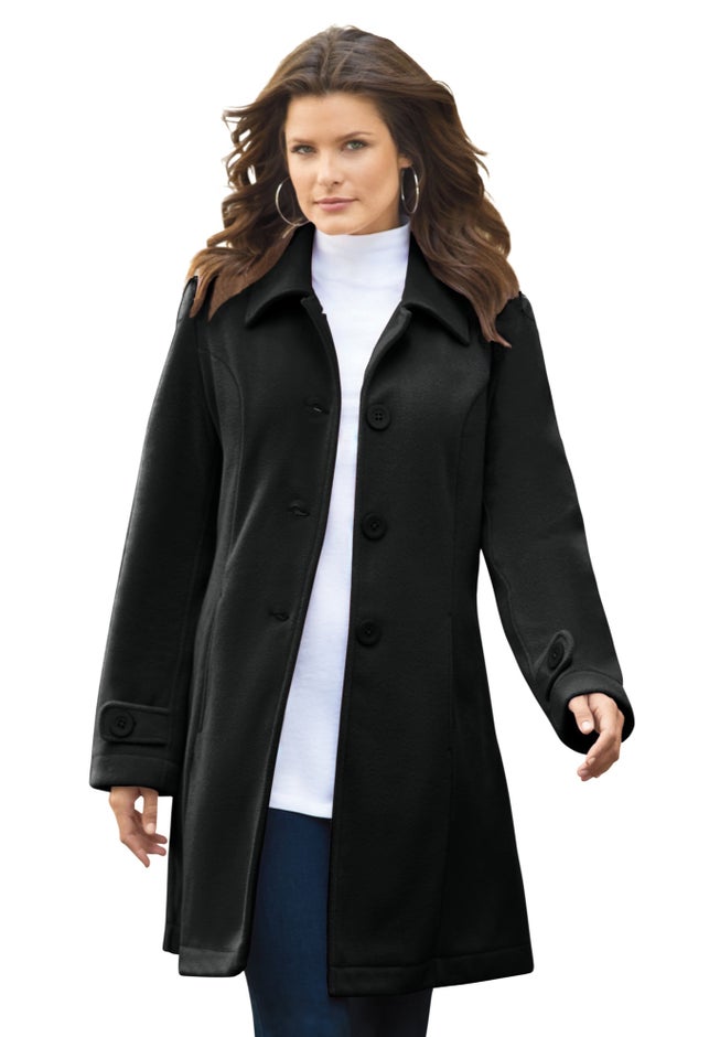 Plus Size Button Up Fleece Jacket image number 1