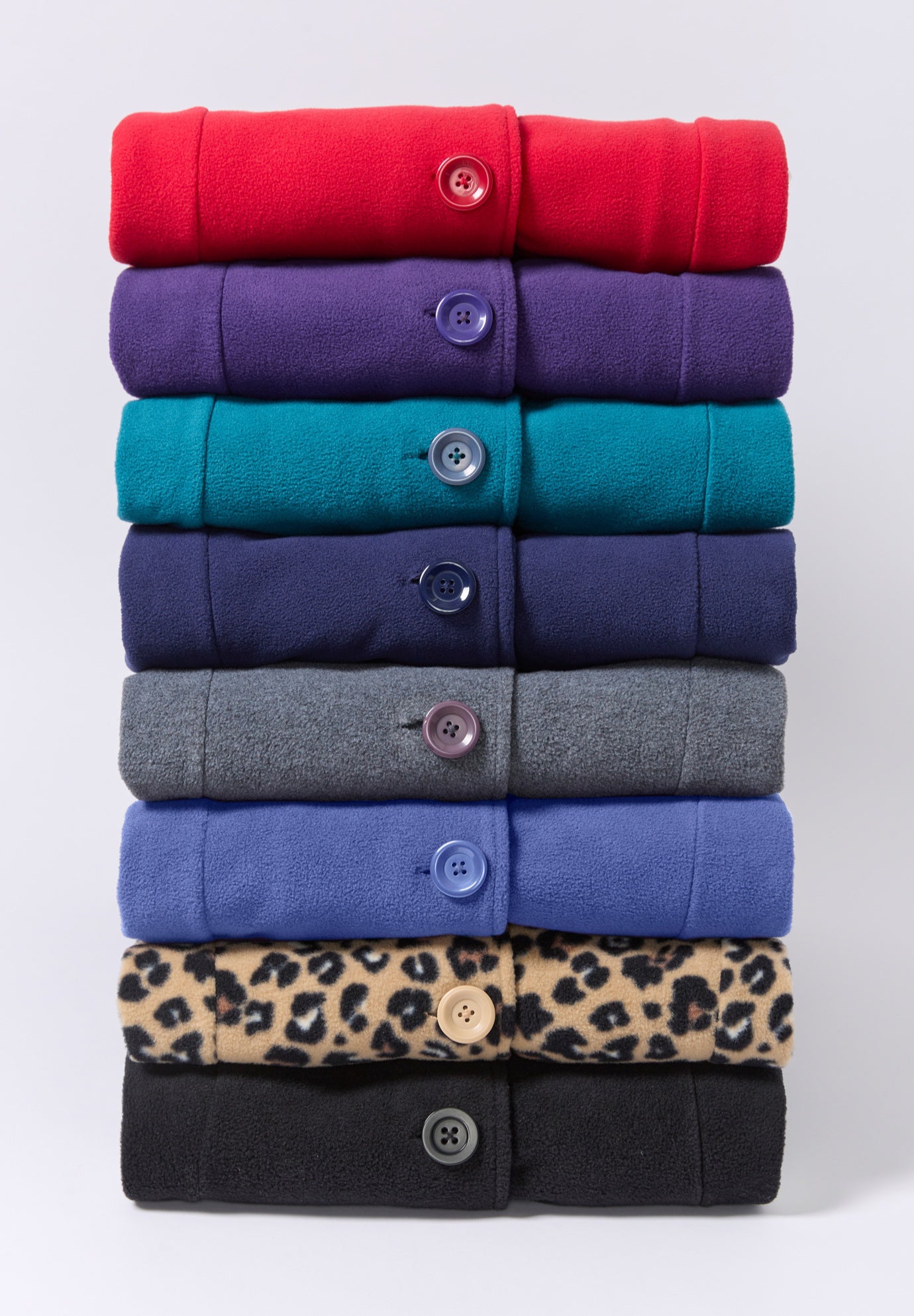 Plus Size Button Up Fleece Jacket image number 5