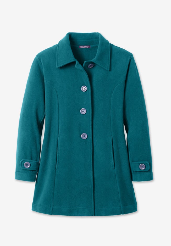 Plus Size Button Up Fleece Jacket image number 6