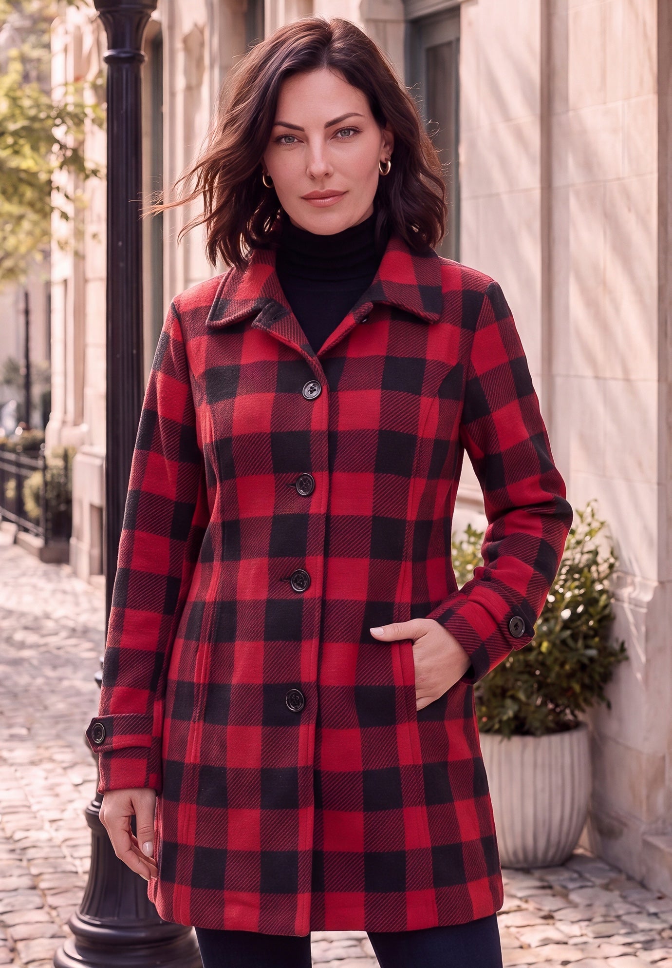 Plus Size Button Up Fleece Jacket image number 0