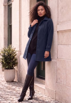 Plus Size Button Up Fleece Jacket
