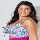 Bra Sized Tie Front Longline Underwire Bikini Top image number 4