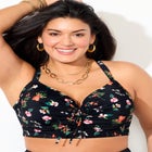 Bra Sized Tie Front Longline Underwire Bikini Top image number null