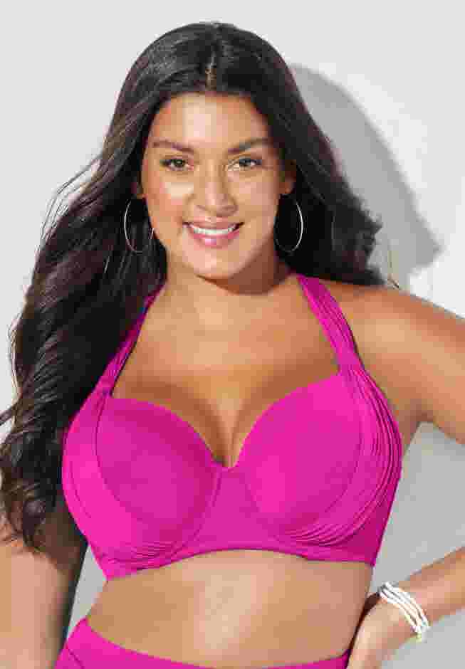 Bra Sized Drape Front Underwire Bikini Top image number 7