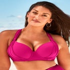 Bra Sized Drape Front Underwire Bikini Top image number null