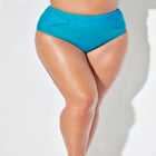 Side Knot Drape Overlay High Waist Swim Brief image number null