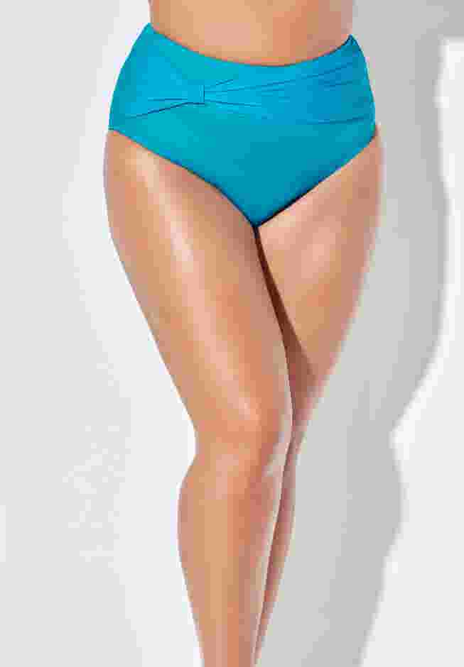 Side Knot Drape Overlay High Waist Bikini Brief image number 0