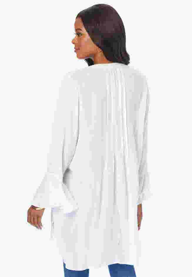 Ruffle Pintuck Crinkle Tunic image number 1
