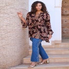 Hand Crinkled Ruffle Pintuck Tunic image number 0