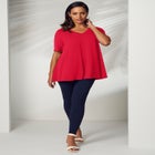 Stretch Knit V-Neck Swing Tunic image number null