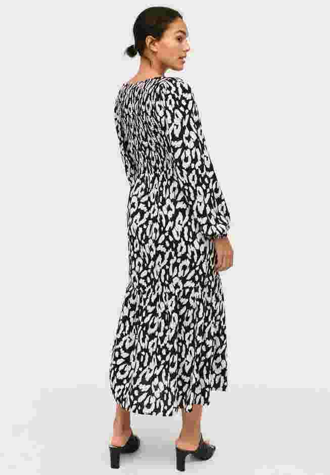 Smocked Bodice Tiered Midi Dress image number 1