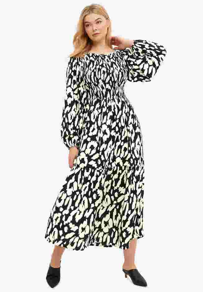 Smocked Bodice Tiered Midi Dress image number 0