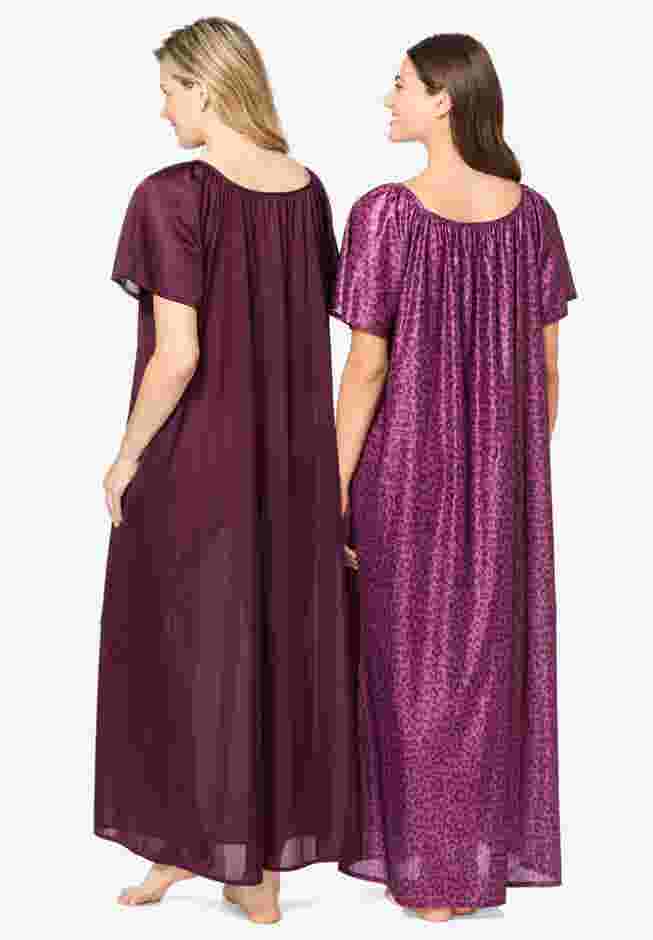 2-Pack Long Silky Gown image number 1