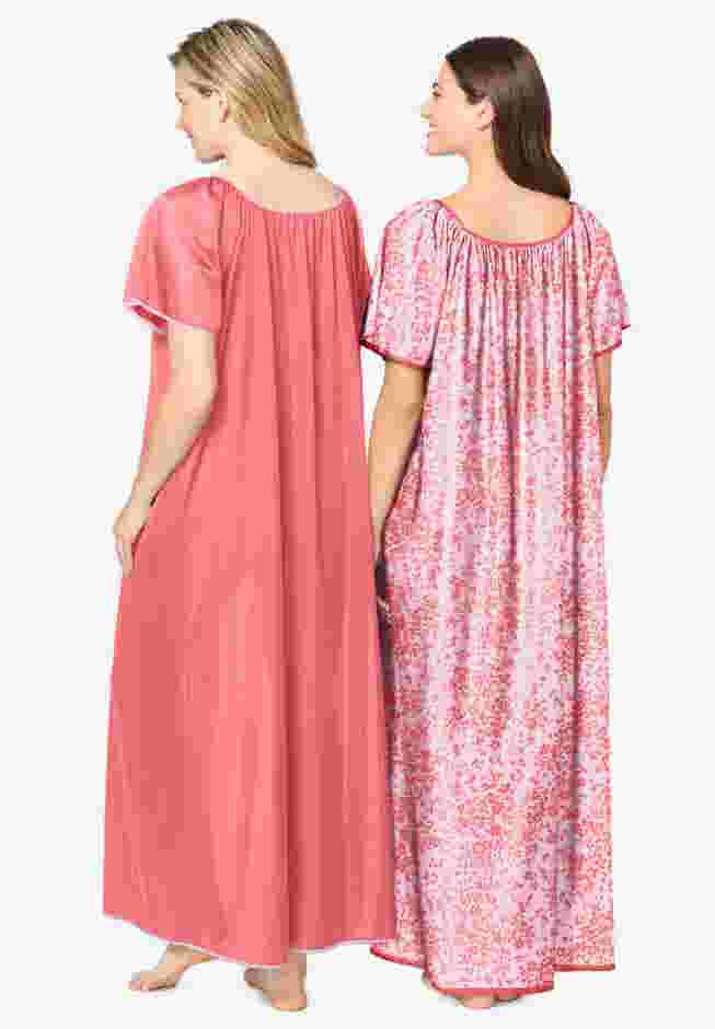 2-Pack Long Silky Gown image number 1