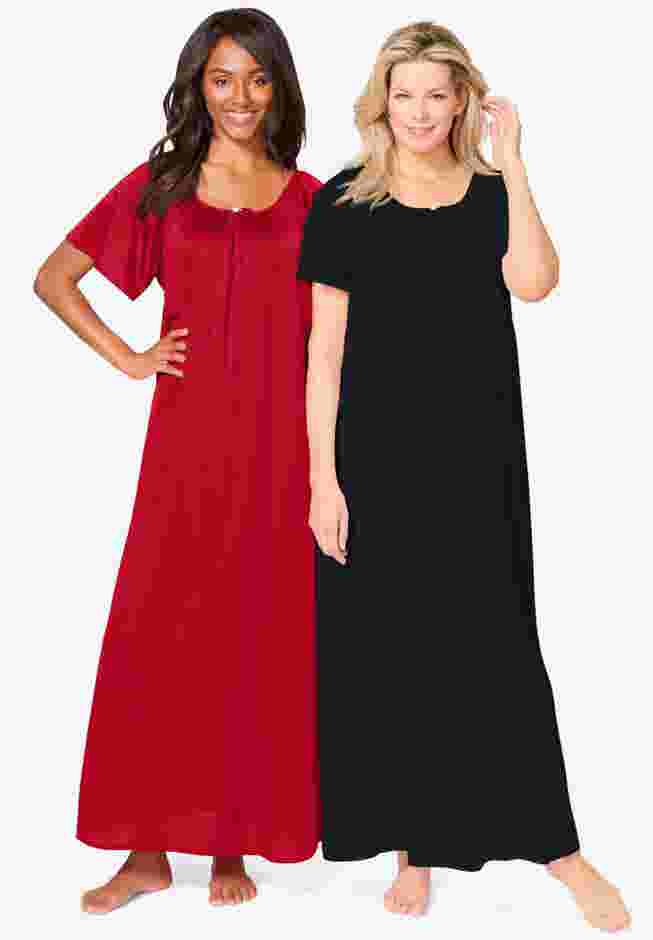 2-Pack Long Silky Gown image number 0