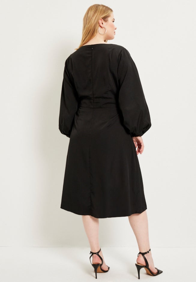 Puff-Sleeve Dress image number null