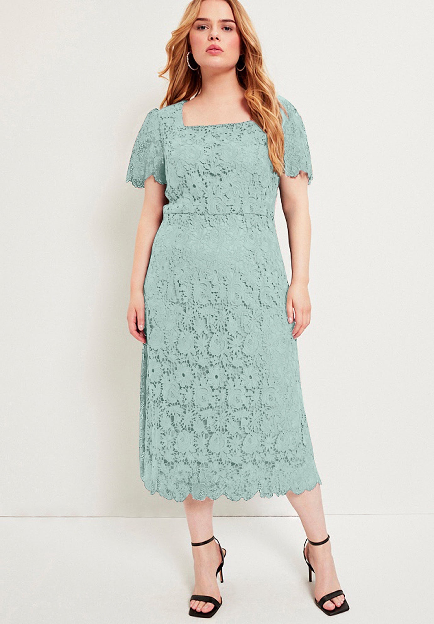 Square-Neck Lace Dress image number 0