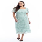 Square-Neck Lace Midi Dress image number null