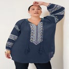Embroidered Peasant Blouse image number null