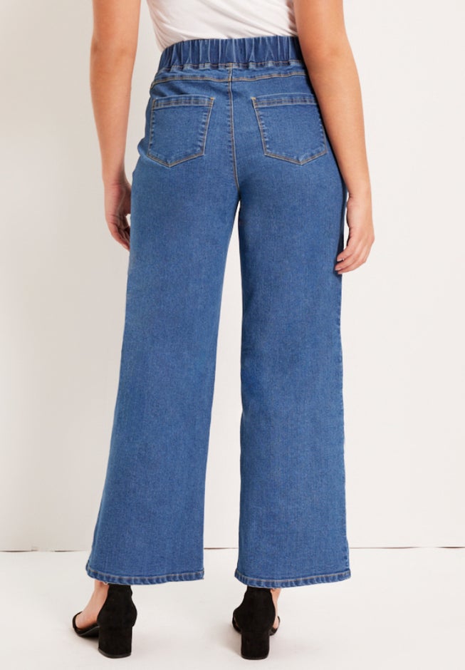 Contour Denim Wide-Leg Jean image number null