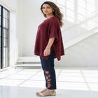 Plus Size Knit Open Front Ruana Poncho image number null